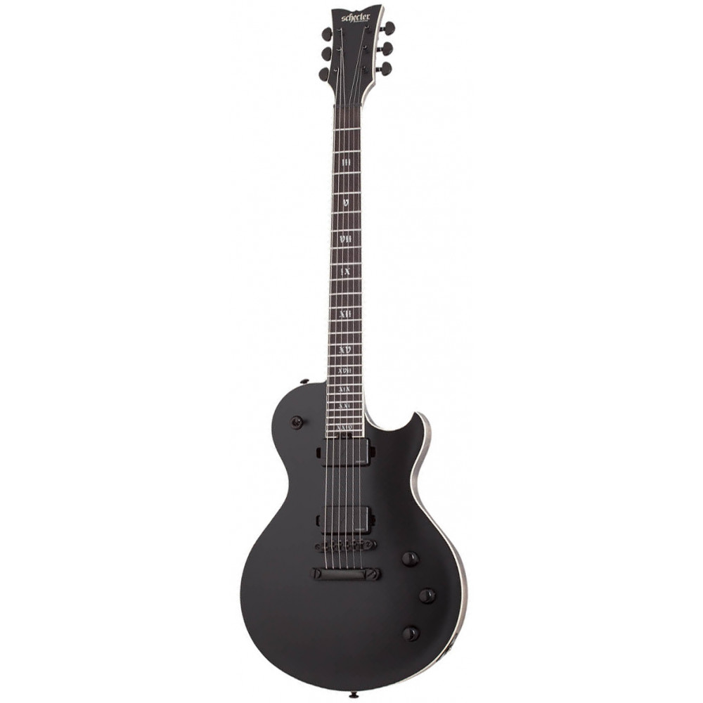 Электрогитара SCHECTER [SOLO-II SLS ELITE EVIL TWIN SBK] электрогитара 6-струнная, корпус: болотный ясень, топ: огненный клен, гриф: клён/орех/падук, накладка: черное дерево, 24 лада, цвет: Satin Black (SBK)