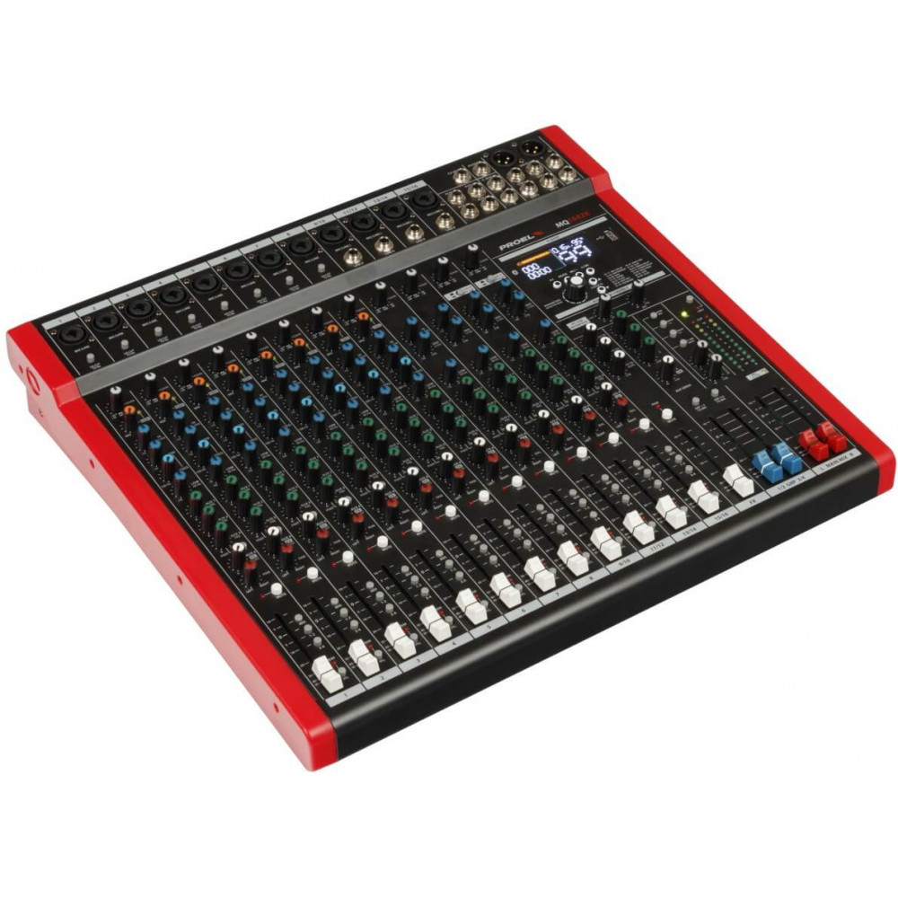 Микшерный пульт PROEL [MQ1642X] 16-ти канальный, 24 бит/48 кГц DSP, Bluetooth, медиа-плеер, 8x Combo XLR микр./лин. входа, 4x XLR+1/4" TRS (L/R) стерео микр./лин. входа, 2x XLR+1/4" TRS Main вых., 2x2 USB аудио интерфейс, 2x USB-A порта