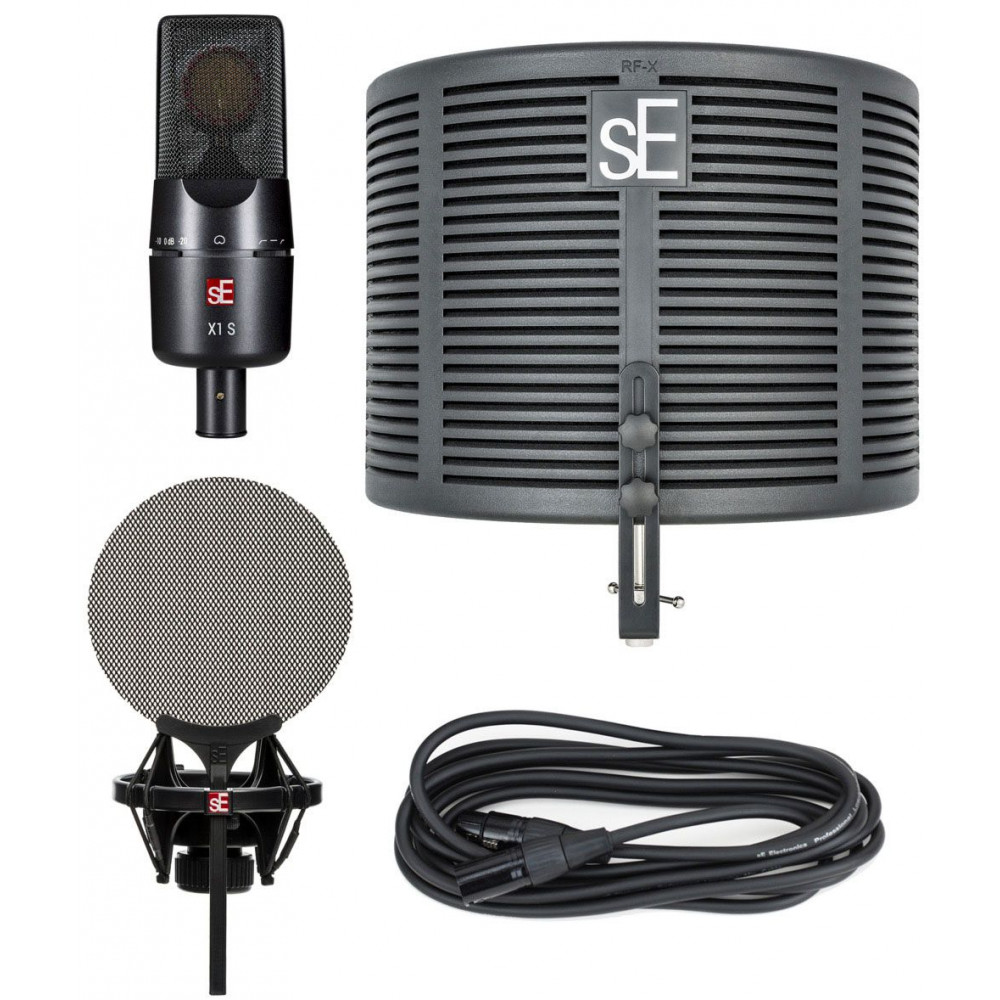 Микрофон конденсаторный sE Electronics [X1 S STUDIO BUNDLE] 20 Гц 20 кГц, кардиоида, комплектация: фильтр RF-Х, металлический поп-фильтр, держатель типа паук, 3-х метровый микрофонный кабель