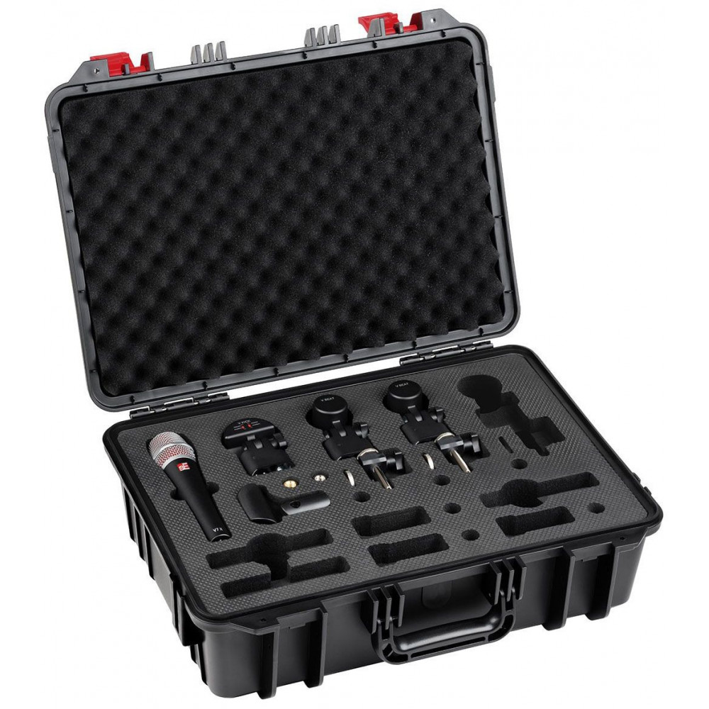 Набор микрофонов для ударной установки sE Electronics [V PACK VENUE] 1 х микрофон V KICK, 2 х микрофона V BEAT, 1 х крепление V CLAMP, 1 х микрофон V7 X, пластиковый кейс
