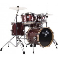 Ударная установка из 5 барабанов TAMBURO [T5NCP20RSSK] Бочка 20X16, томы 10X8, 12X9, 14X14, малый 14X5,5. Стойка для тарелки журавль, стойка хай-хэт, стойка для малого барабана, стул, педаль бас-барабана. Цвет Red Sparkle. Без тарелок.