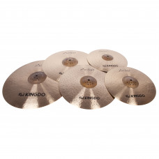 Комплект тарелок: Hi-Hat14" [CLASSIC RAW BELL SET 14"+16"+18"+20"] KINGDO [CLASSIC RAW BELL SET 14"+16"+18"+20"] Crash16",Crash18",Ride20" традиционная отделка, ручная работа, сплав В20