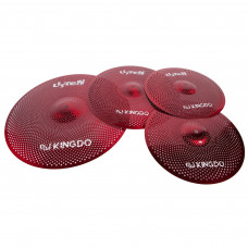 Комплект тарелок KINGDO LOW VOLUME SET 14"+16"+20" RED, специальный сплав, medium, звучание тихое