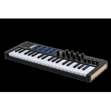 MIDI клавиатура Arturia [MiniLAB 3 37 Black] 37 клавиш, 8 энкодеров, 8 RGB пэдов, 8 фейдеров, дисплей, сенсорные регуляторы Pitch/Modulation, MIDI-выход, 1/4" Jack вход педали, режим Chord, арпеджиатор, USB-C