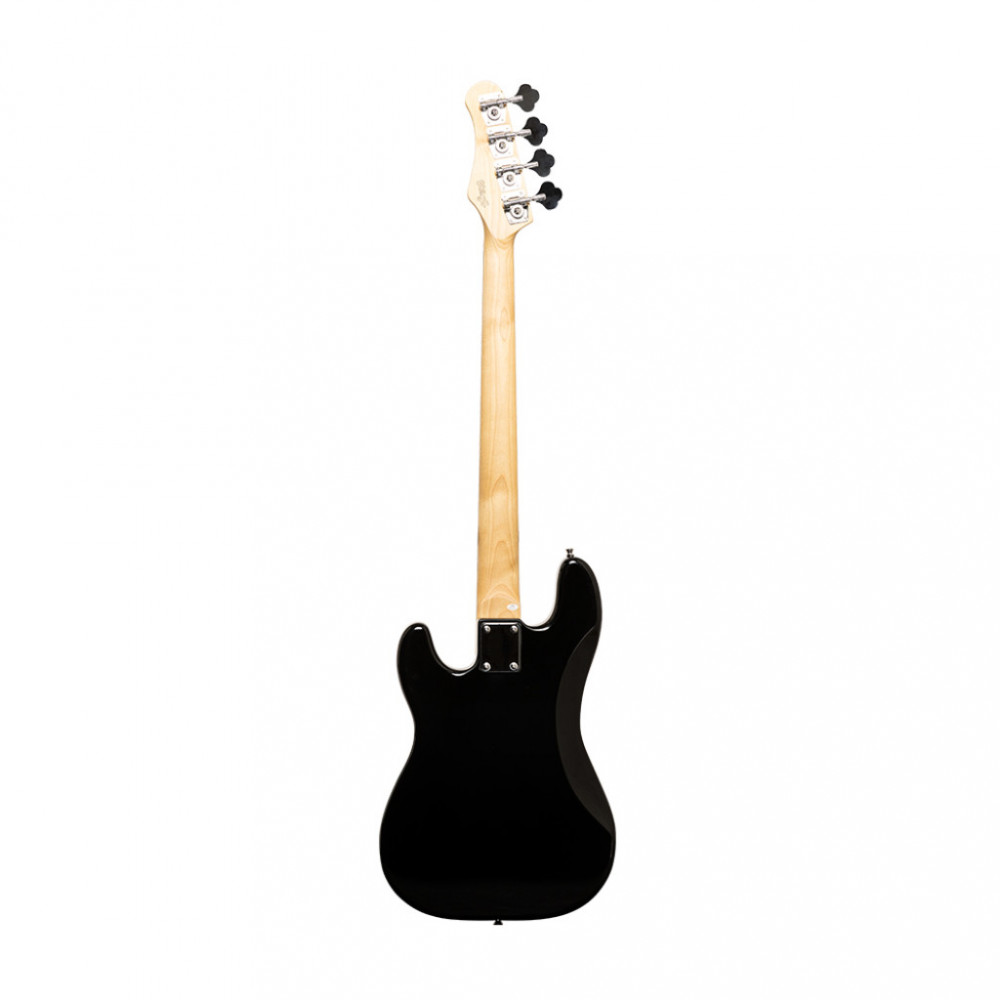 Бас-гитара STAGG [SBP-30 BLK] 4-х струнная форма Jazz Bass, корпус павловния, гриф клен, накладка грифа палисандр, 20 ладов, мензура 867 мм, колки никелированные, бридж PB Classic, звукосниматели 1xPB, регуляторы 1x громкости, 1x тона, цвет черный