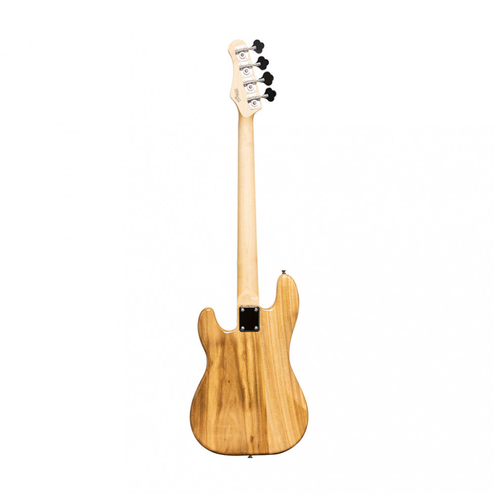 Бас-гитара STAGG [SBP-30 NAT] 4-х струнная форма Precision Bass, корпус павловния, гриф клен, накладка грифа палисандр, 20 ладов, мензура 867 мм, колки никелированные, бридж PB Classic, звукосниматели 1xPB, регуляторы 1x громкости, 1x тона, цвет натураль