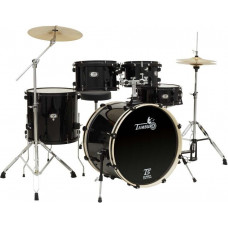Барабанная установка TAMBURO [T5P20DARK] из 5 барабанов: 22" бочка, 10" и 12" подвесные томы, 16" напольный том, 14х5.5 малый барабан, фурнитура черного цвета, цвет: черный