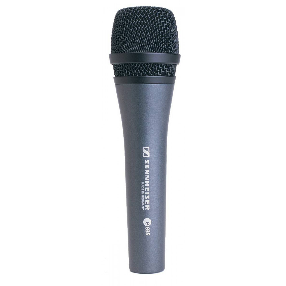 Динамический вокальный микрофон Sennheiser [E 835] с кардиоидной направленностью. Диапазон: 4016000Гц, импеданс: 1000Ом, чувствительность: 2,7мВ/Па, вес: 330г.