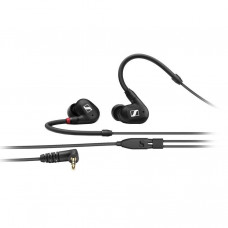 Внутриканальные, динамические наушники Sennheiser [IE 100 PRO BLACK] 10 мм драйвер, 2018 000 Гц, 20 Ом, 115 дБ, кабель 1,3 м, съёмный, пассивное шумоподавление, черного цвета