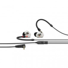 Внутриканальные, динамические наушники Sennheiser [IE 100 PRO CLEAR] 10 мм драйвер, 2018 000 Гц, 20 Ом, 115 дБ, кабель 1,3 м, съёмный, пассивное шумоподавление, прозрачные