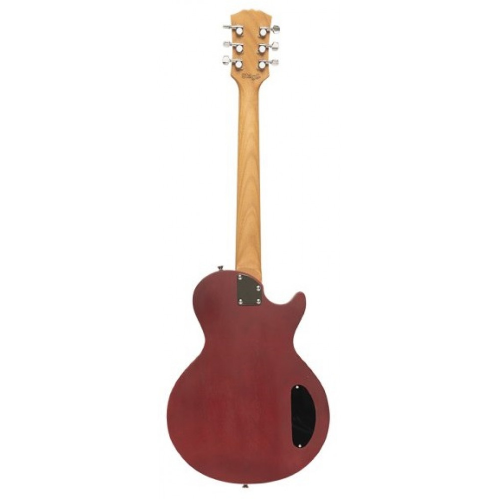 Электрогитара STAGG [SEL-HB90 LH CHERRY] 6-ти струнная, леворукая, серии Standard, корпус массив красного дерева, гриф красное дерево, накладка палисандр, 22 лада, звукосниматели 1х P90, 1х хамбакер, регуляторы 1x громкости, 1x тона, цвет Cherry
