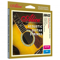 Комплект струн для акустической гитары Alice AW432P-SL, медь, цветные наконечники, 11-52