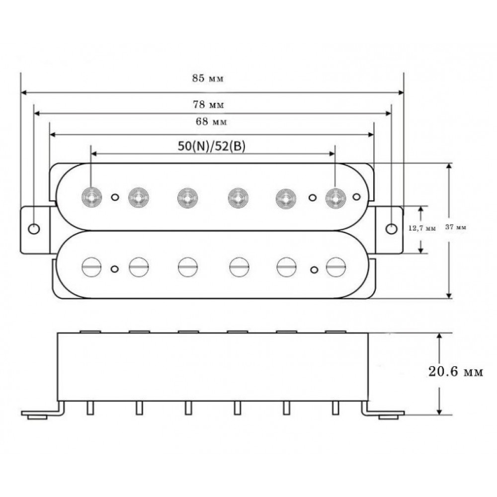 BGP411N Dark Robber 6S Звукосниматель магнитный, нековый, Bagdasar guitars