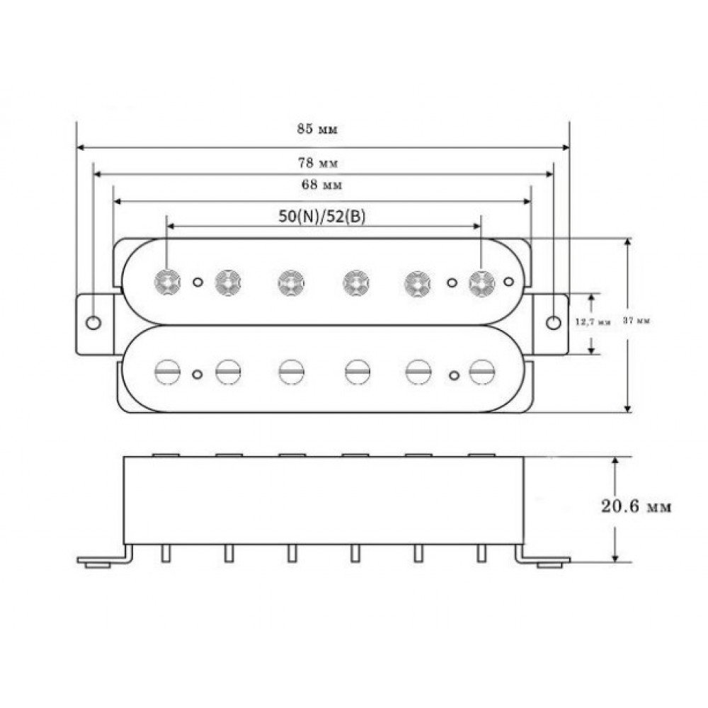 BGP501NC Vintage PAF Звукосниматель магнитный, нековый, хром, Bagdasar guitars