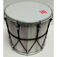 BK-10Msv Барабан кавказский 10" с верёвкой, 25х25,4см, светлый мрамор, Мастерская Бехтеревых