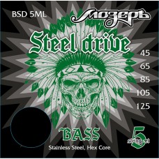 BSD-5ML Steel Drive Комплект струн для 5-струнной бас-гитары, сталь, 45-125, Мозеръ