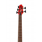 Бас-гитара 5-струнная Cort C5-Deluxe-CRD Artisan Series, красная