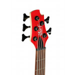 Бас-гитара 5-струнная Cort C5-Deluxe-CRD Artisan Series, красная