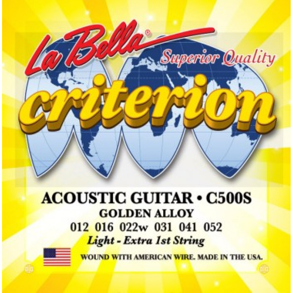 C500S Criterion Комплект струн для акустической гитары, бронза 80/20, 12-52, La Bella
