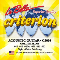 Комплект струн для акустической гитары La Bella C500S Criterion, бронза 80/20, 12-52