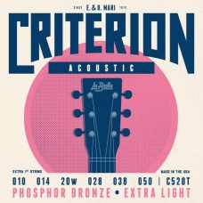 C520T-BULK-24 Criterion Струны для акустической гитары, 24 комплекта, ф.бронза, 10-50, La Bella