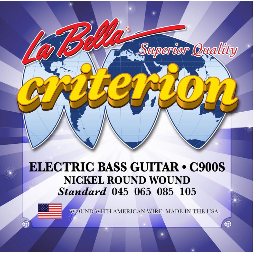 C900S Criterion Комплект струн для бас-гитары, никелированные, 45-105, La Bella