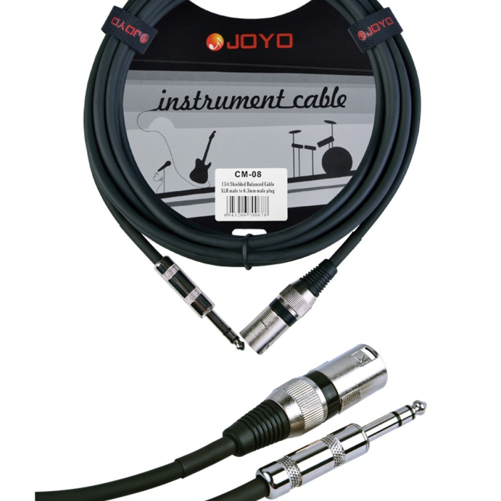 CM-08 Кабель микрофонный, XLR-6.3мм, 4.5м, Joyo