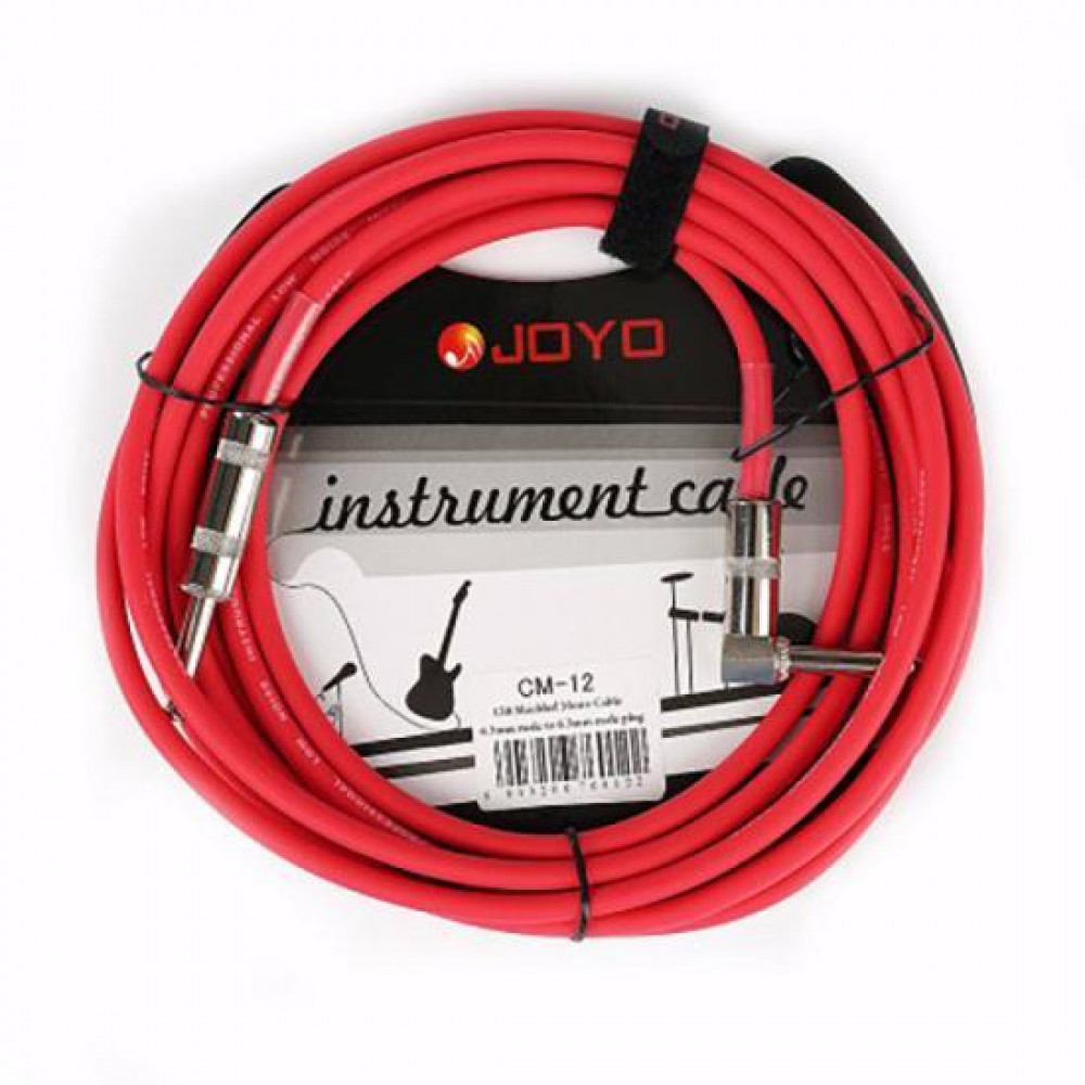 CM-12-RD Кабель инструментальный, красный, прямой/угловой, 4.5м, Joyo