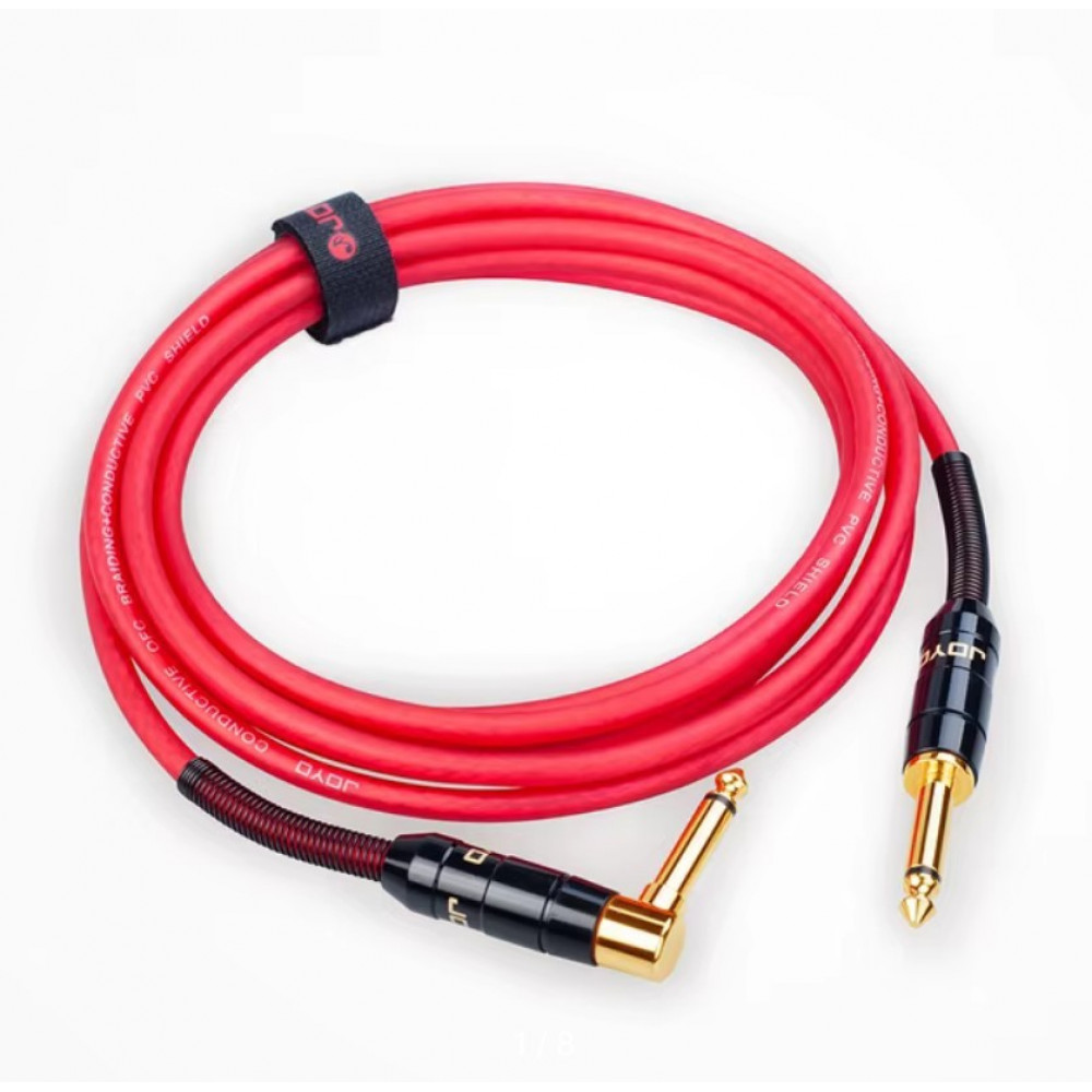 CM-19-RD Кабель инструментальный, прямой/угловой, красный, 3м, Joyo