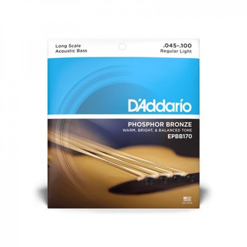 D`Addario EPBB170  Струны для акустической бас-гитары Phosphor Bronze 45-100