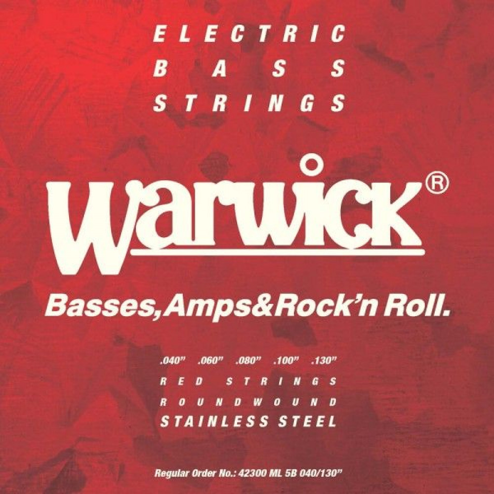 Warwick 42300 ML 5B  струны для 5-струнного баса Red Label 40-130, сталь