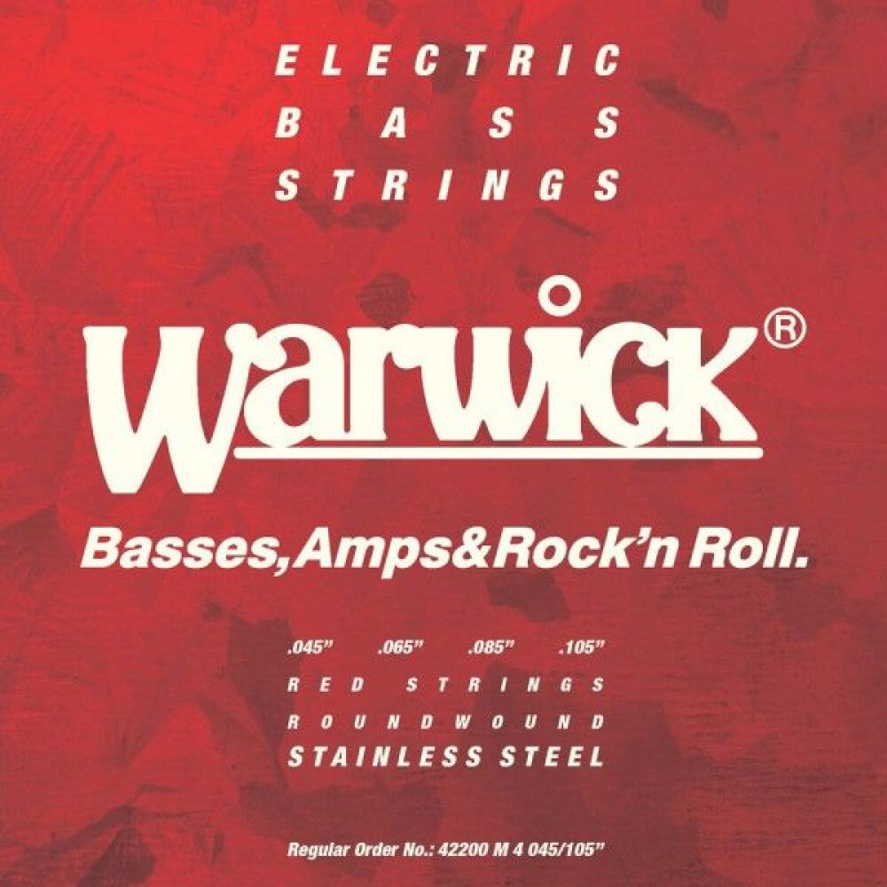 Warwick 42200 M 4  струны для бас-гитары Red Label 45-105, сталь