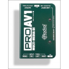 Radial PRO-AV1  мультимедиа дибокс, входы/thru 1/8" ,1/4" TRS, 2x RCA, 1x XLR, выход 1x XLR