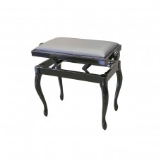 Hidrau BG200 Black Matt (L28)  банкетка, черная сатинированная, сидение черная кожа