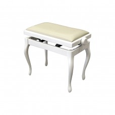 Hidrau BG200 White Gloss (L25)  банкетка, белая полированная, сидение бежевая кожа