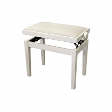 Hidrau BG27 White Gloss (TC6)  банкетка, цвет белый полированный, сидение бархат цвет бежевый