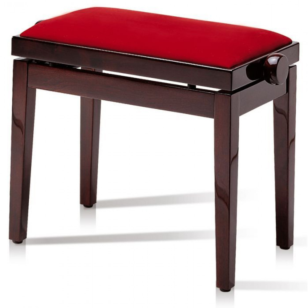 Банкетка HIDRAU BG27 Mahogany Gloss 3 (TC5), красное дерево полированное, сидение бархат красный