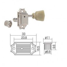 Gotoh SD90-SL-N  колки Vintage style, 3+3, никель, тюльпан (пластик)
