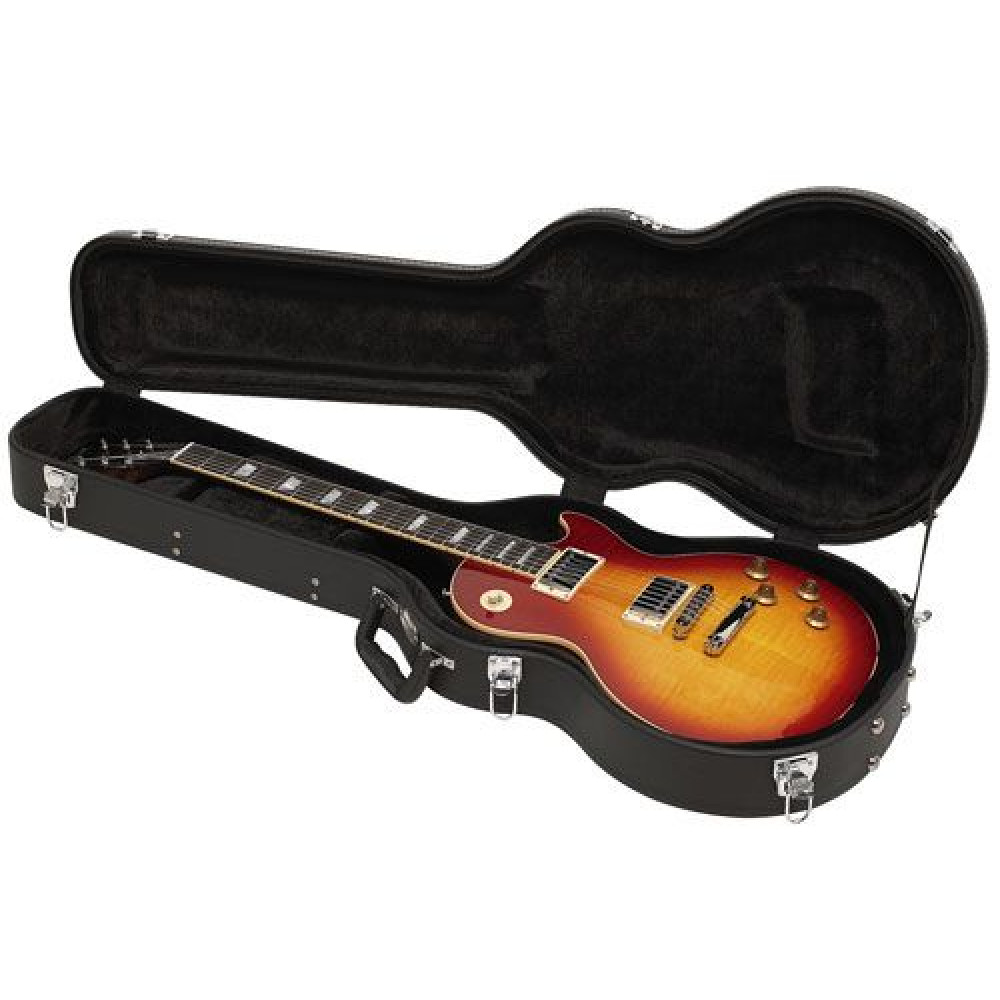 Rockcase RC10604BCT/SB  фигурный кейс для электрогитары Les Paul,деревянная основа,черный tolex