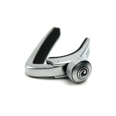 D`Addario PW-CP-02S  каподастр для гитары с закругленным грифом, серебристый, регулируемая нагруз