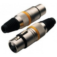 Кабельный балансный разъем ROCKCABLE RCL10001 M, XLR female, 3 контакта, металл/ крышка металл