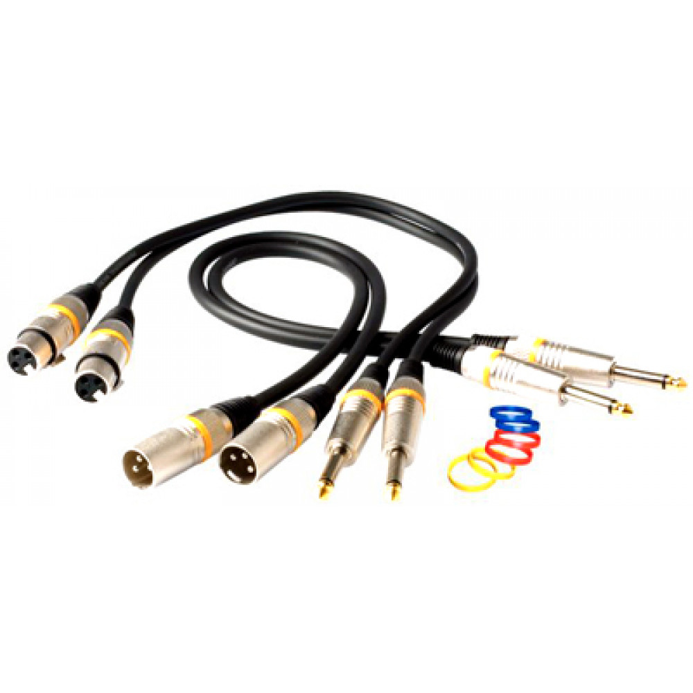 Rockcable RCL30381 D6 M  Кабель XLR(M) -джек 1/4, 1 метр.
