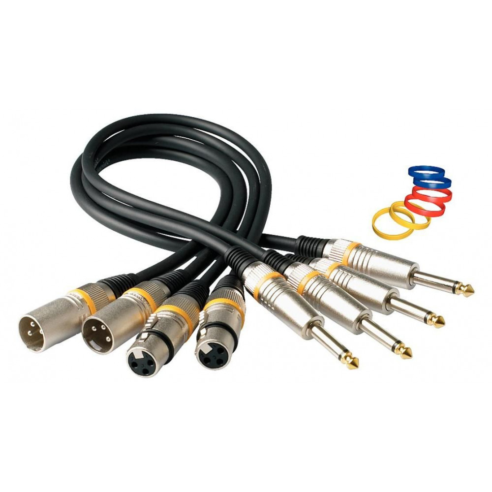 Rockcable RCL30383 D6 M  Кабель XLR(M)- джек1/4, 3 метра.