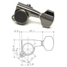 Gotoh SG381-HAPM-07-CK-(L3+R3)  колки локовые, автозажим, регулируемые, 3+3, черный хром, schaller