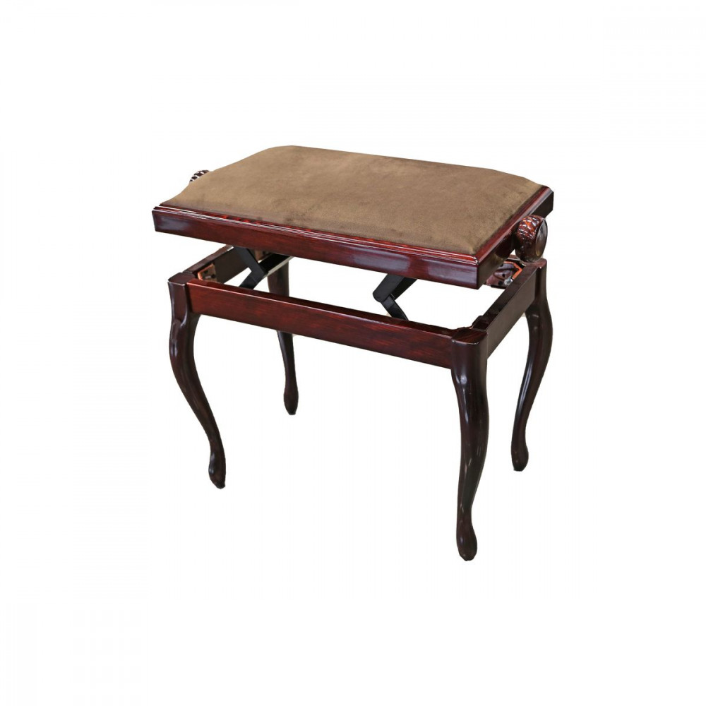 Hidrau BG200 Mahogany Gloss 1 (TC4)  банкетка, полированное красное дерево, коричневый бархат