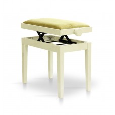 Hidrau BG27 Ivory Gloss (TC6)  банкетка, цвет слоновая кость полированная, сидение бархат бежевый