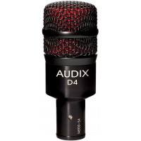 Инструментальный динамический микрофон AUDIX D4, гиперкардиоида, для ударных и перкуссии