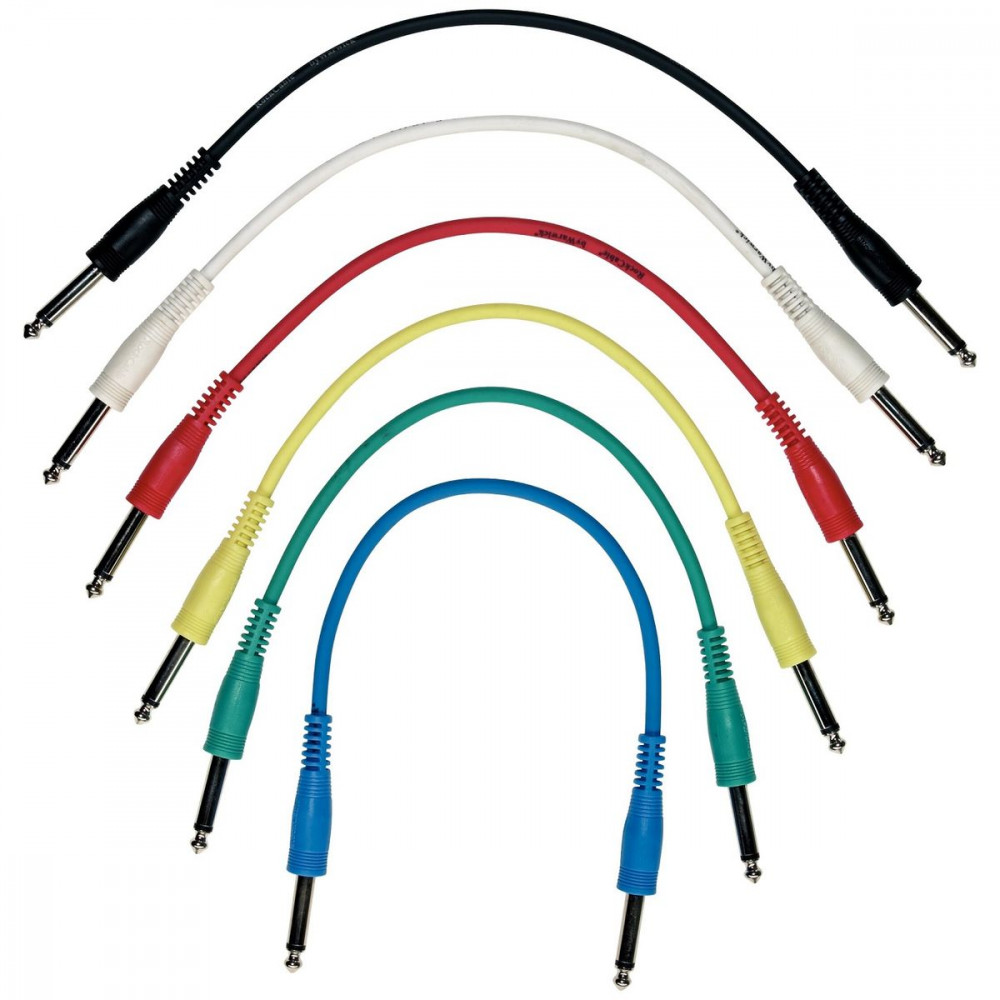 Rockcable RCL30030 D5  кабель 30 см джек-джек. Комплект 6 шт., разноцветные