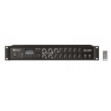 Nusun NX-080  микшер-усилитель 2микр+3лин, FM-тюнер, USB,80W,70/100V,4-16 Ом, 100-16kHz, 5  рег. зон