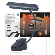 NordFolk ML07  подсветка для нот большая, на гибкой шее,  9 LED, прищепка, батарейка, блок пита